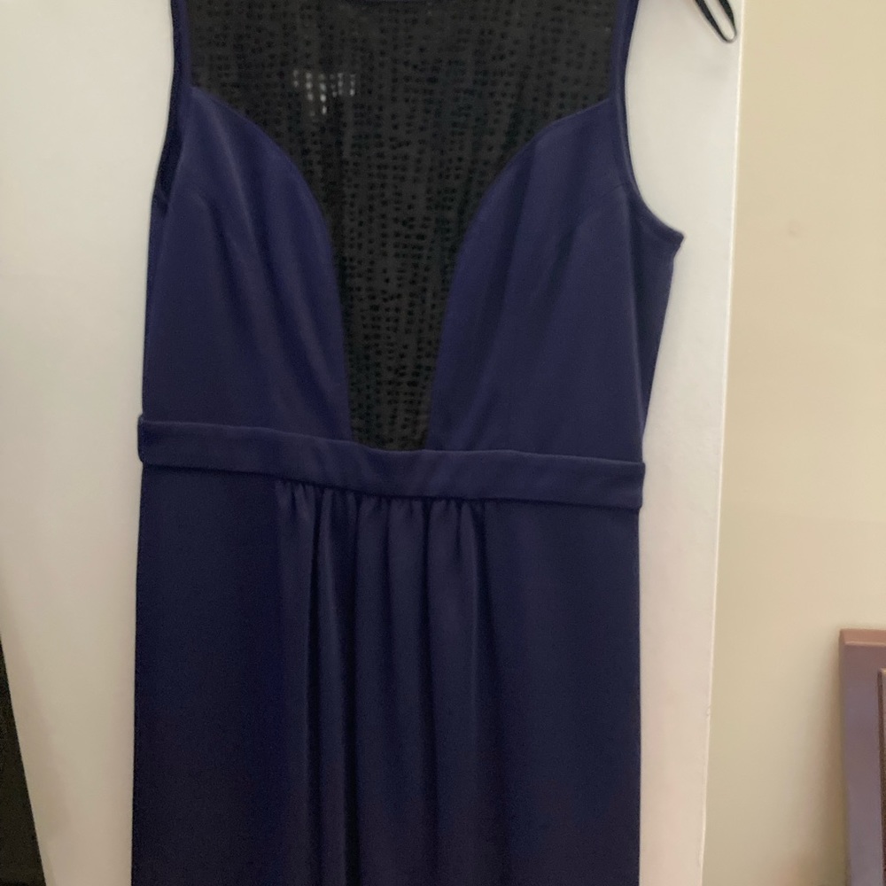 Blue dress with black front